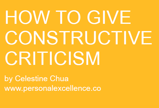 How to give constructive criticism personal excellence ebook